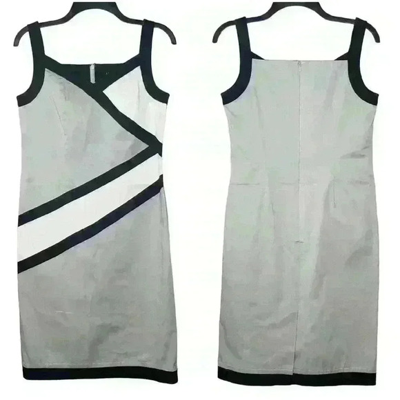 J. Peterman women's black and gray colorblock sheath dress size 4 - Picture 1 of 8